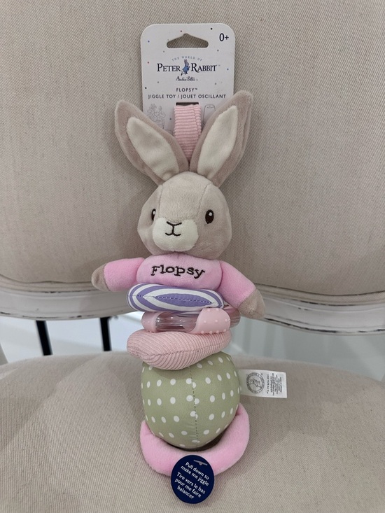 NWT Peter Rabbit Flopsy Bunny Jiggle Toy - Pink & Sage Polka Dot - Picture 4 of 4